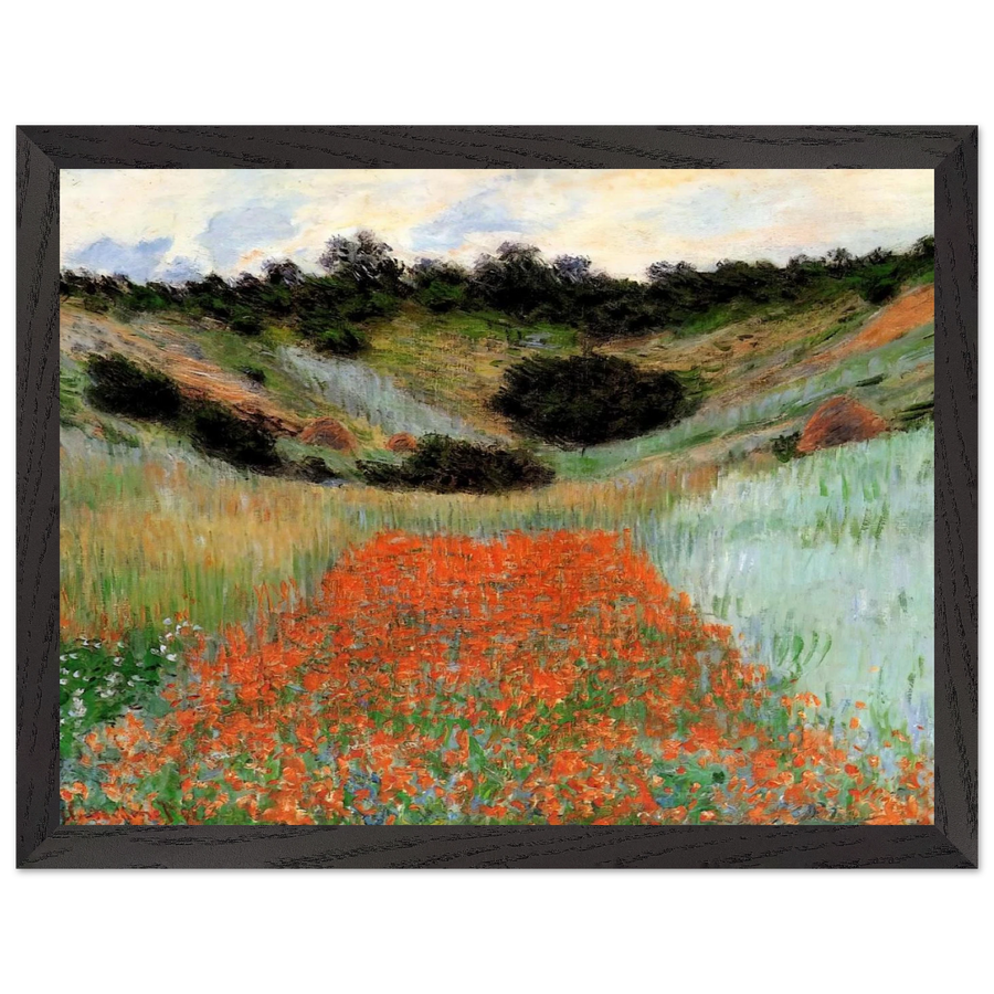 Poppy Field in a Hollow near Giverny by Claude Monet — Framed art print at Zephyeer
