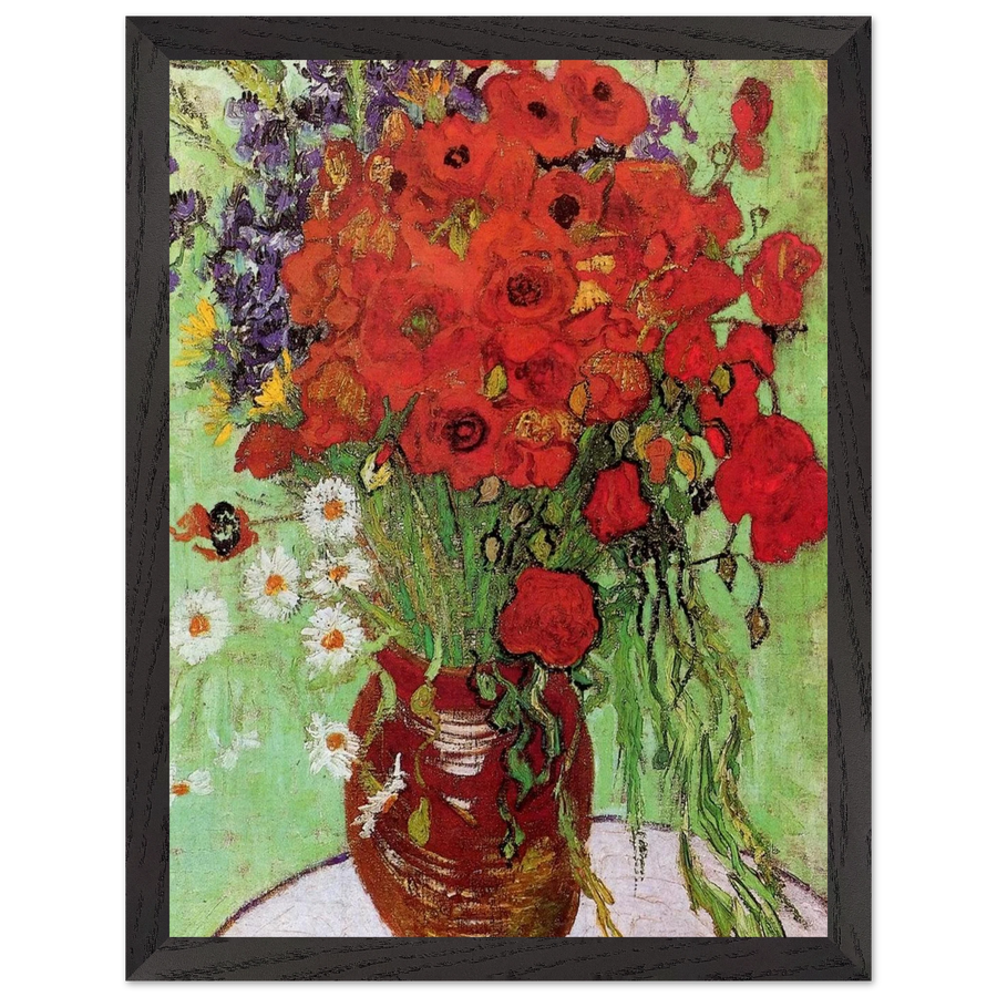 Red Poppies and Daisies by Vincent van Gogh — Framed art print at Zephyeer