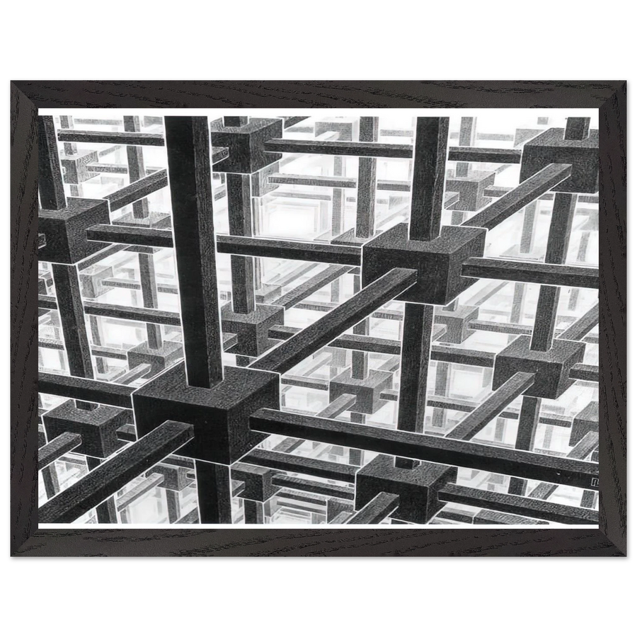 CUBIC SPACE DIVISION by MC Escher — Framed art print at Zephyeer