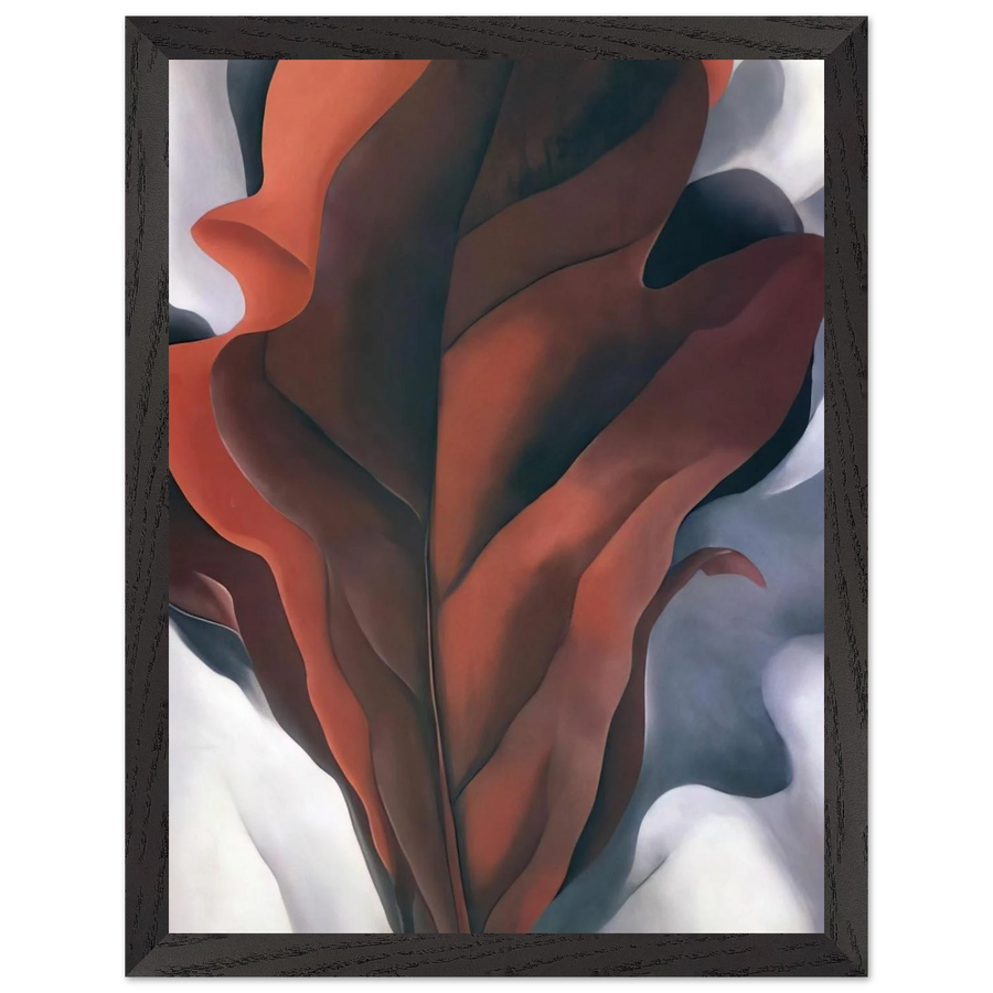 Large Dark Red Leaves on White by Georgia O'Keeffe — Framed art print at Zephyeer