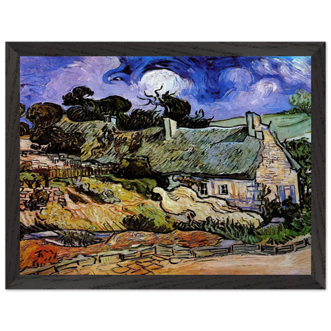 Houses with Thatched Roofs, Cordeville by Vincent van Gogh — Framed art print at Zephyeer