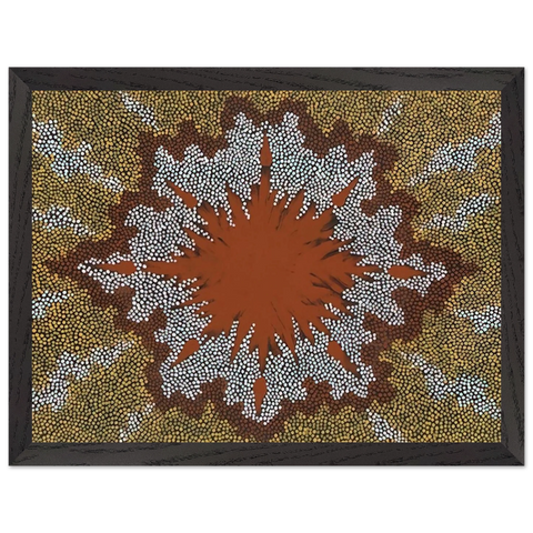 Fire Dreaming - 1994 by Clifford Possum Tjapaltjarri — Framed art print at Zephyeer