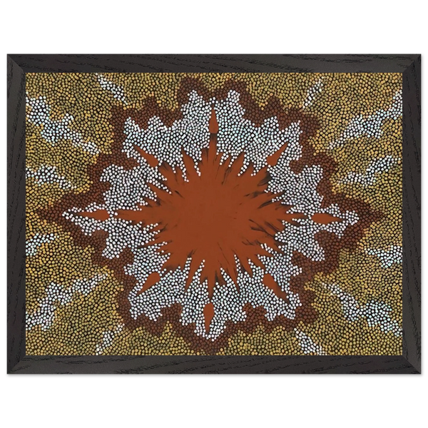 Fire Dreaming - 1994 by Clifford Possum Tjapaltjarri — Framed art print at Zephyeer