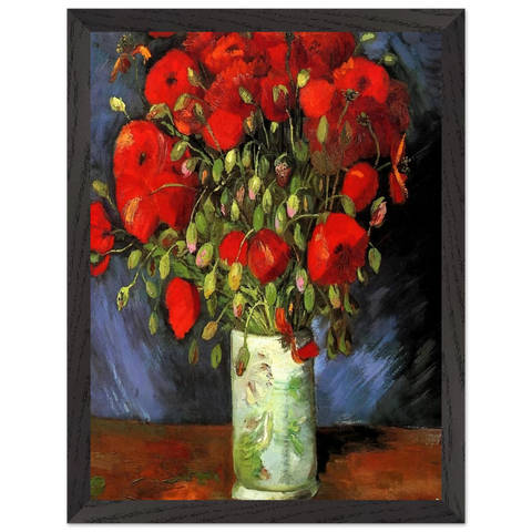 Vase with Red Poppies by Vincent van Gogh — Framed art print at Zephyeer