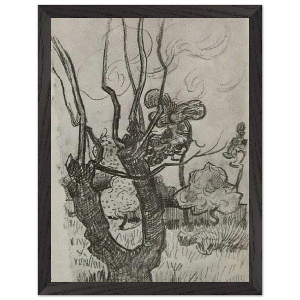 A Bare Treetop in the Garden of the Asylum by Vincent van Gogh — Framed art print at Zephyeer