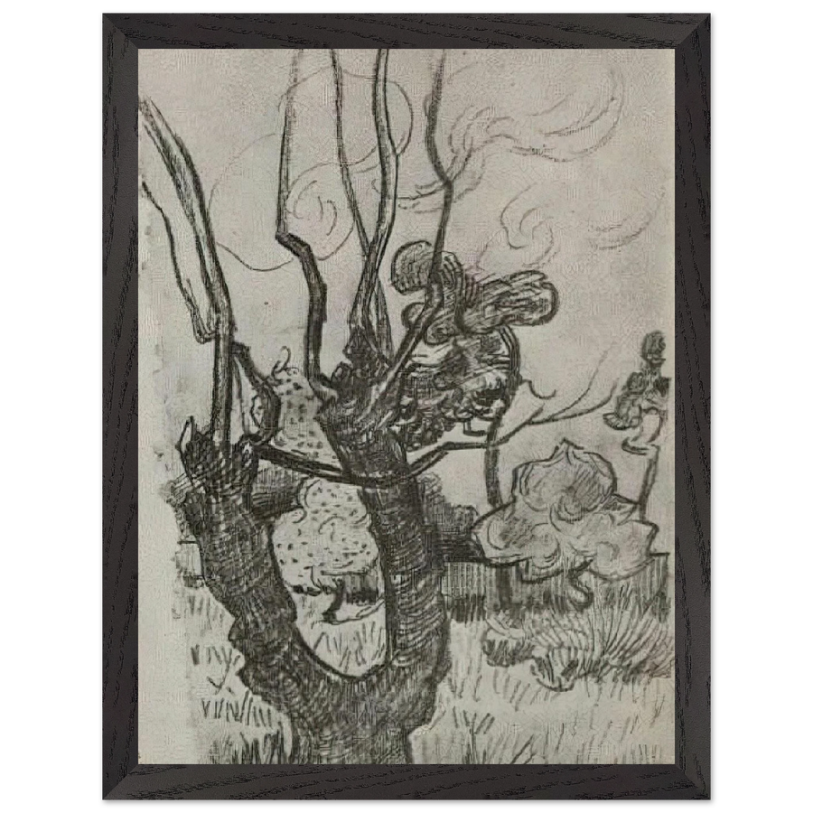 A Bare Treetop in the Garden of the Asylum by Vincent van Gogh — Framed art print at Zephyeer