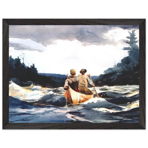 CANOE IN THE RAPIDS by Winslow Homer — Framed art print at Zephyeer