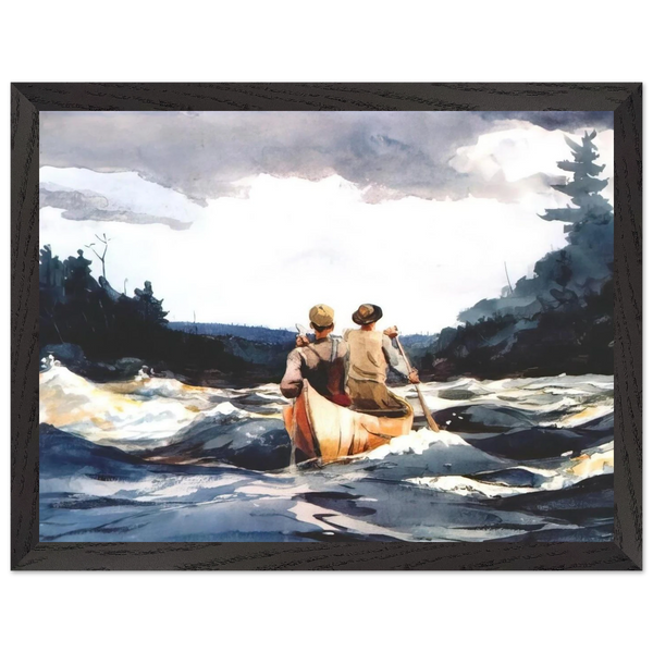 CANOE IN THE RAPIDS by Winslow Homer — Framed art print at Zephyeer