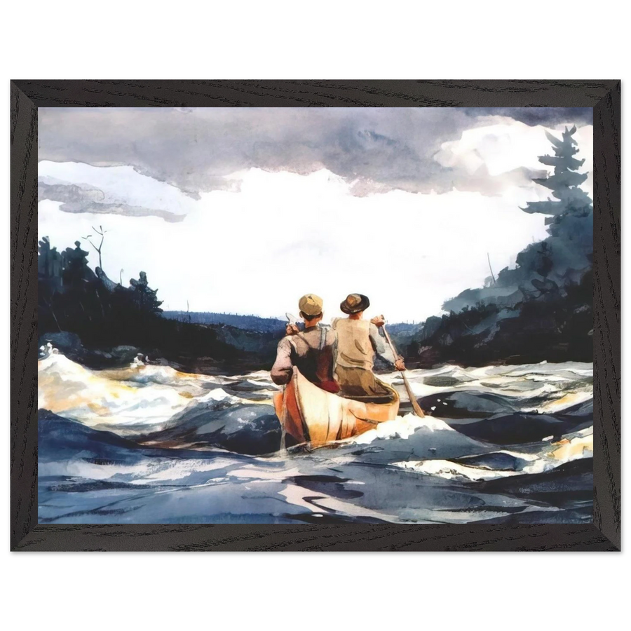 CANOE IN THE RAPIDS by Winslow Homer — Framed art print at Zephyeer