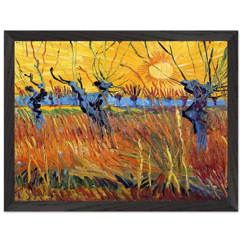 Pollard Willows and Setting Sun by Vincent van Gogh — Framed art print at Zephyeer