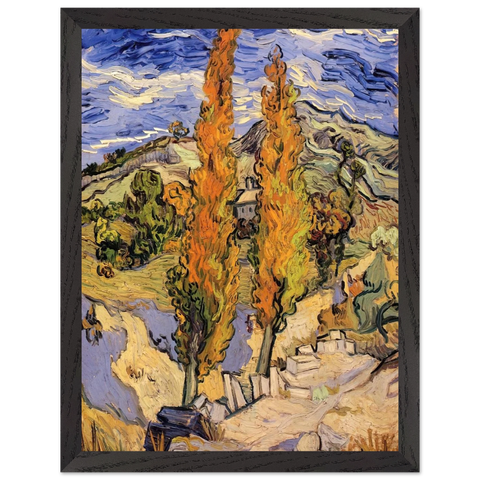 Two Poplars on a Hill by Vincent van Gogh — Framed art print at Zephyeer