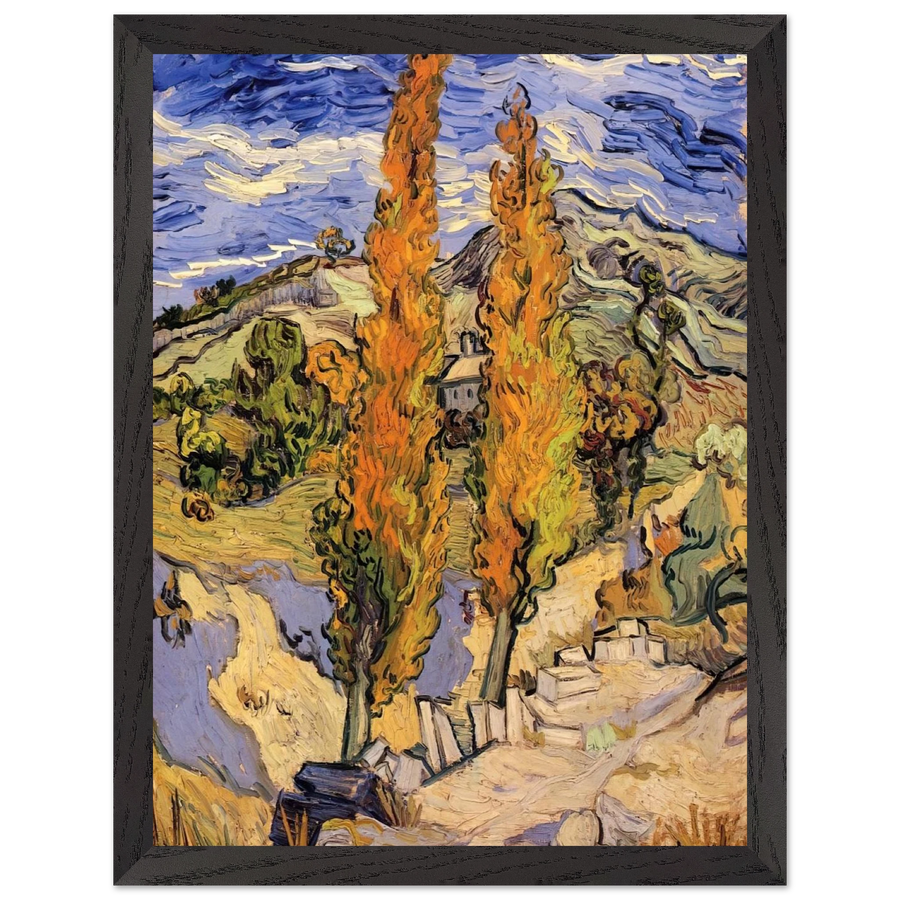 Two Poplars on a Hill by Vincent van Gogh — Framed art print at Zephyeer
