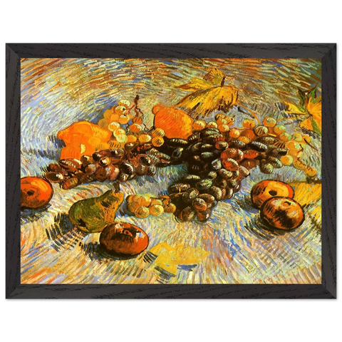 Still Life with Apples, Pears, Lemons and Grapes by Vincent van Gogh — Framed art print at Zephyeer