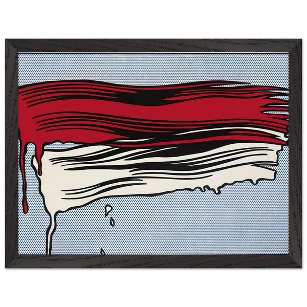 RED AND WHITE BRUSHSTROKES 1965 by Roy Lichtenstein — Framed art print at Zephyeer