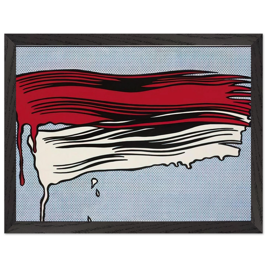RED AND WHITE BRUSHSTROKES 1965 by Roy Lichtenstein — Framed art print at Zephyeer