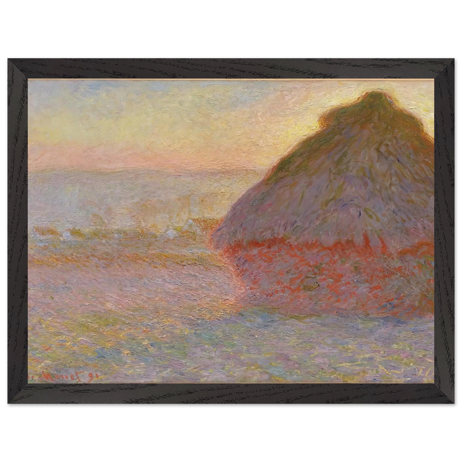 Grainstack Sunset by Claude Monet — Framed art print at Zephyeer