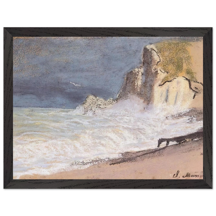The Manneport, Etretat - Amont Cliff, Rough Weather by Claude Monet — Framed art print at Zephyeer