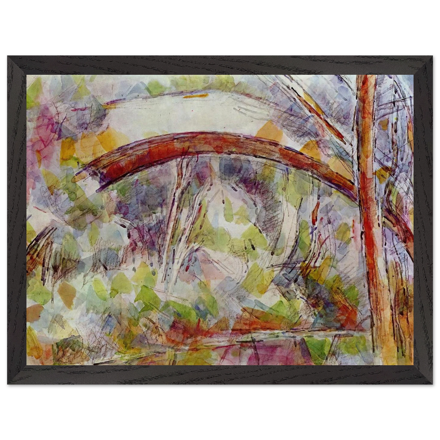 River at the bridge of the three sources by Paul Cézanne — Framed art print at Zephyeer