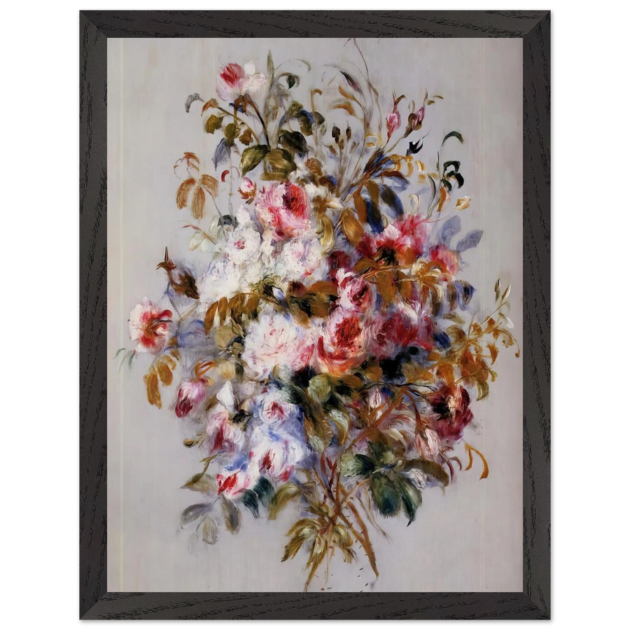 A Bouquet of Roses by Pierre-Auguste Renoir — Framed art print at Zephyeer