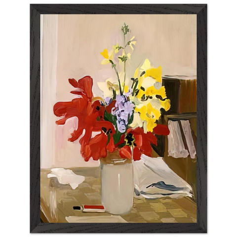 ANEMONE AND DAFFODIL 1965 by Fairfield Porter — Framed art print at Zephyeer
