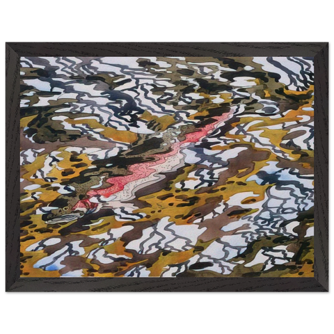 Trout and Reflected Tree - 1985 by Neil Welliver — Framed art print at Zephyeer