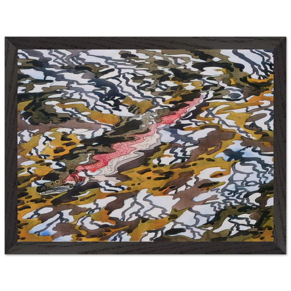 Trout and Reflected Tree - 1985 by Neil Welliver — Framed art print at Zephyeer