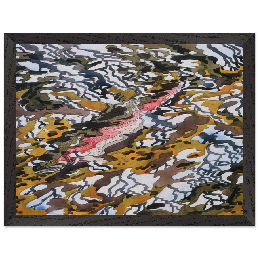 Trout and Reflected Tree - 1985 by Neil Welliver — Framed art print at Zephyeer