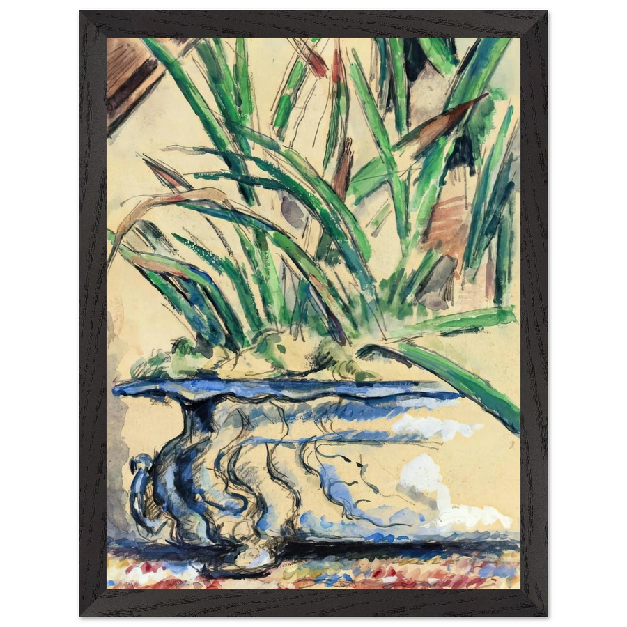 Blue Flowerpot by Paul Cézanne — Framed art print at Zephyeer