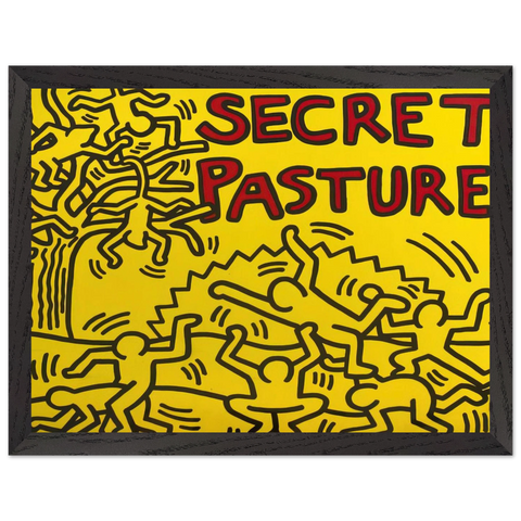 A POSTER FOR THE BILL T JONES AND ARNIE ZANE PERFORMANCE PIECE SECRET PASTURES 1984 by Keith Haring — Framed art print at Zephyeer