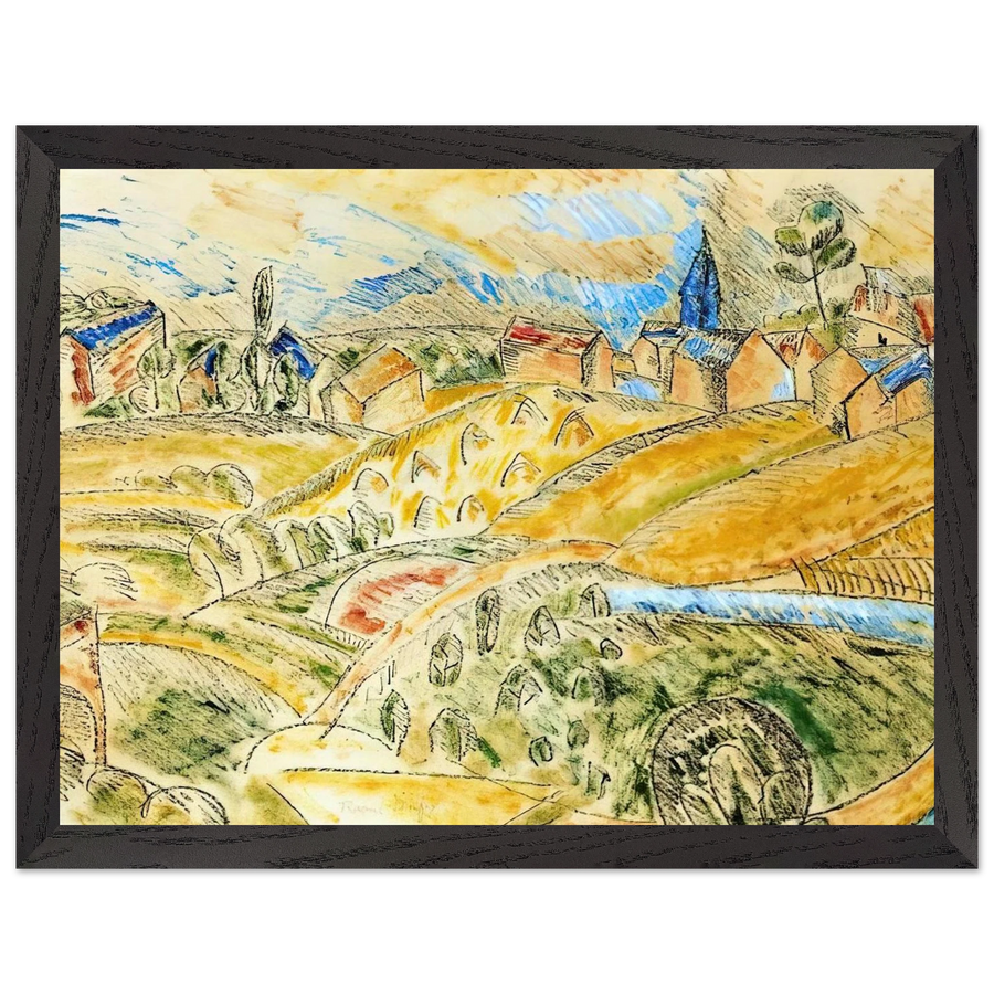 CUBIST LANDSCAPE WITH HAYSTACKS by Raoul Dufy — Framed art print at Zephyeer