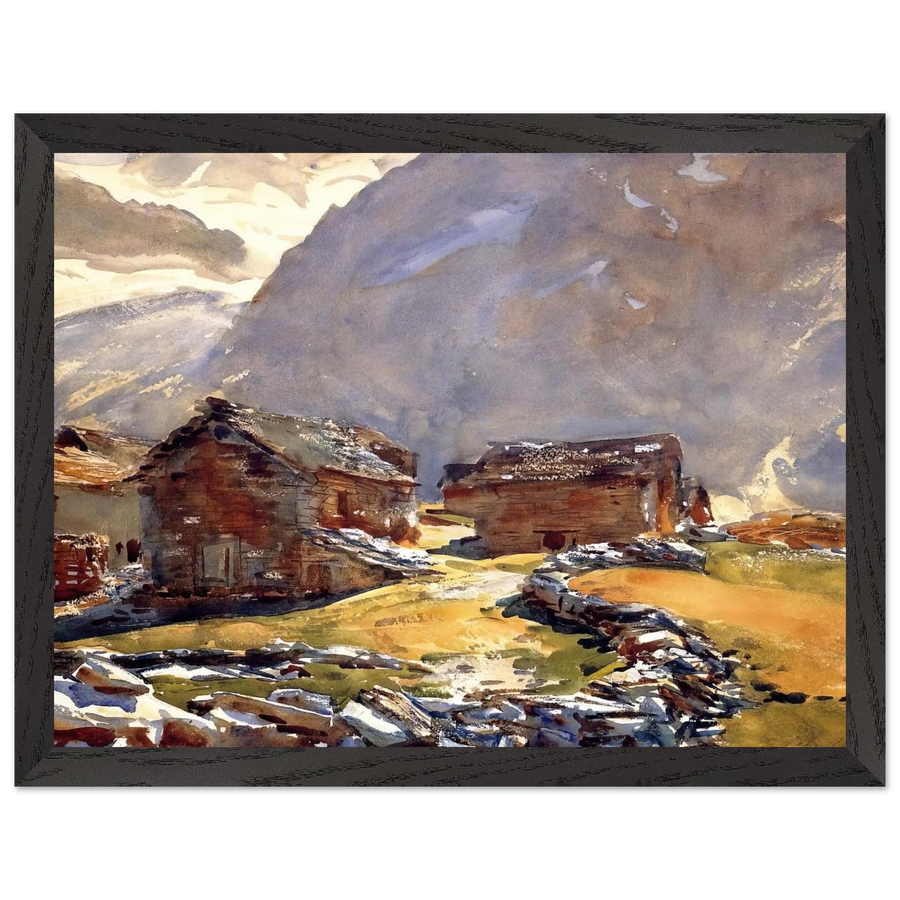 Simplon Pass Chalets by John Singer Sargent — Framed art print at Zephyeer