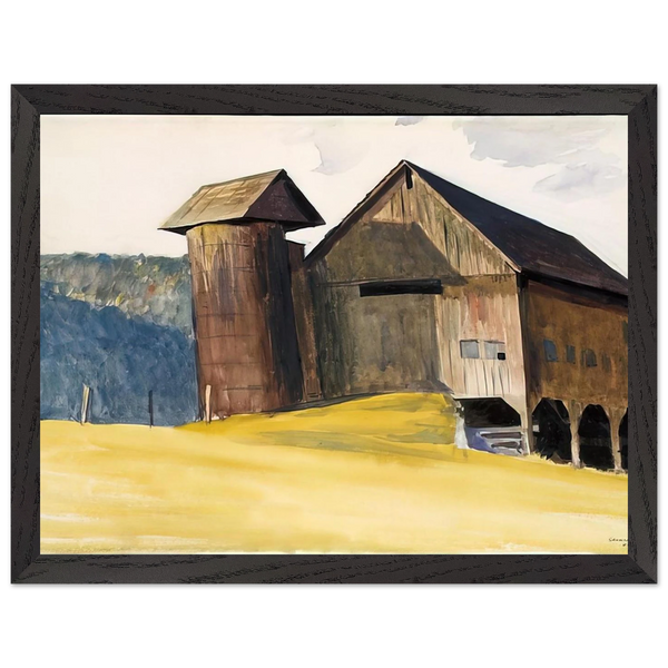 Barn and Silo, Vermont by Edward Hopper — Framed art print at Zephyeer