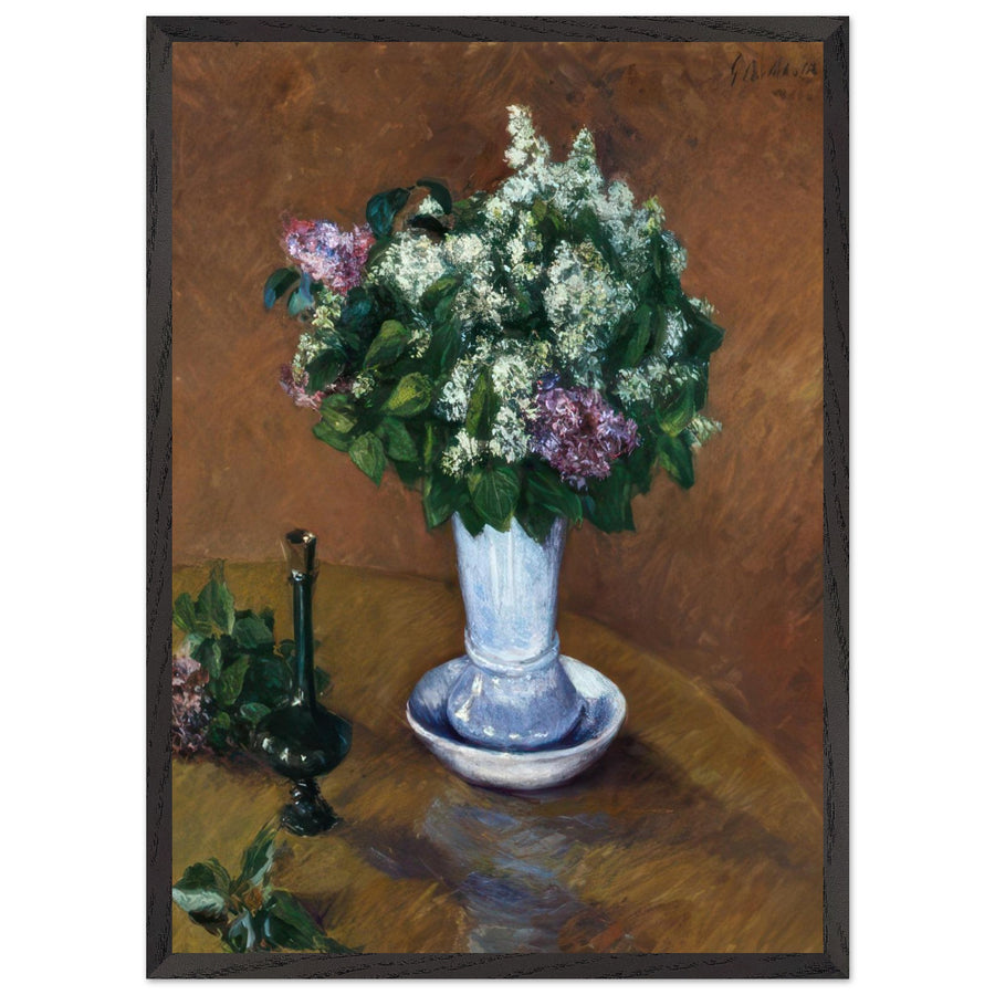 STILL LIFE WITH A VASE OF LILACS by Gustave Caillebotte — Framed art print at Zephyeer