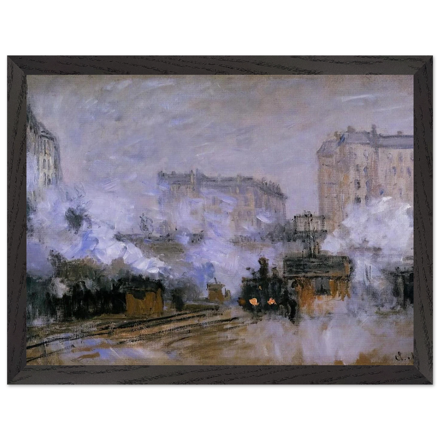 Saint-Lazare Station, Arrival of a Train by Claude Monet — Framed art print at Zephyeer