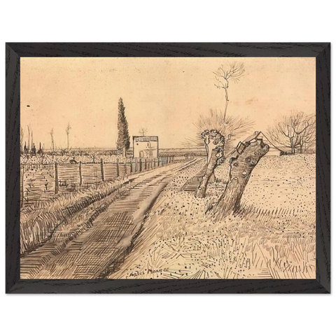 Landscape with Path and Pollard Trees by Vincent van Gogh — Framed art print at Zephyeer