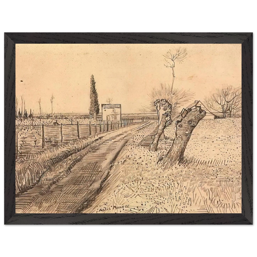 Landscape with Path and Pollard Trees by Vincent van Gogh — Framed art print at Zephyeer