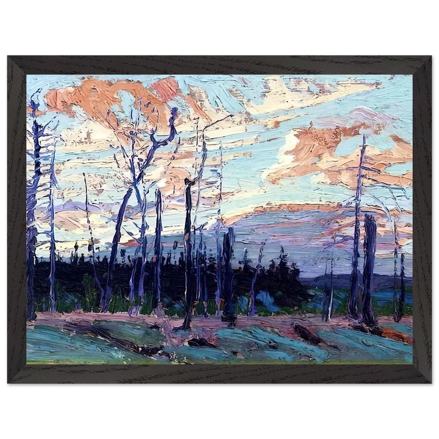 BURNT LAND AT SUNSET 1915 by Tom Thomson — Framed art print at Zephyeer