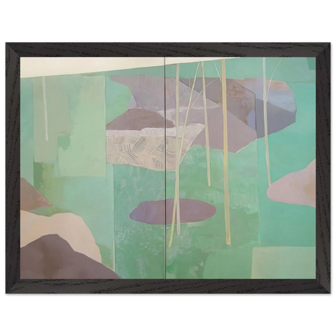 Young Bamboo Diptych - Abstract Expressionism by Kenzo Okada — Framed art print at Zephyeer