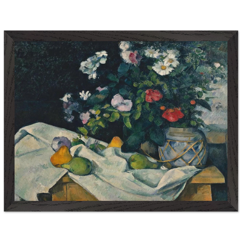 Still Life with Flowers and Fruit by Paul Cézanne — Framed art print at Zephyeer