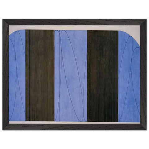 BLUE BLACK FIVE PANEL ZONE PAINTING 1998 by Robert Mangold — Framed art print at Zephyeer