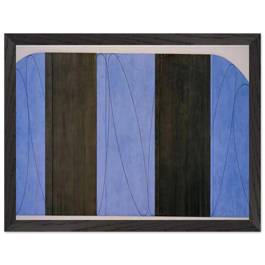 BLUE BLACK FIVE PANEL ZONE PAINTING 1998 by Robert Mangold — Framed art print at Zephyeer