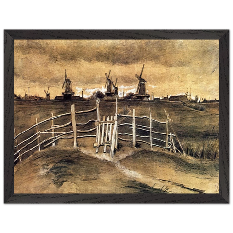 Windmils at Dordrecht by Vincent van Gogh — Framed art print at Zephyeer
