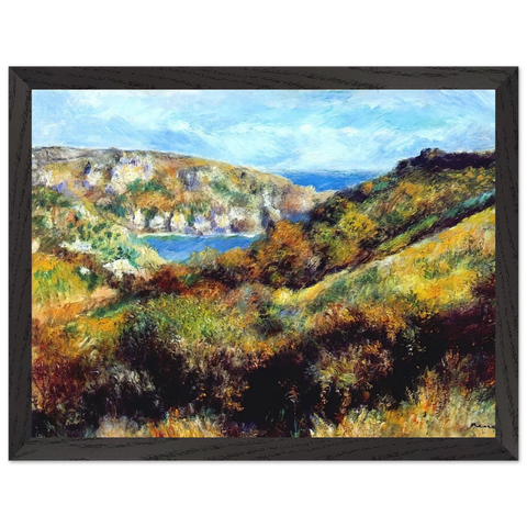 Hills Around Moulin Huet Bay by Pierre-Auguste Renoir — Framed art print at Zephyeer