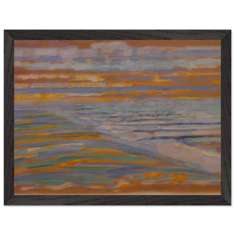 View from the Dunes with Beach and Piers by Piet Mondrian — Framed art print at Zephyeer