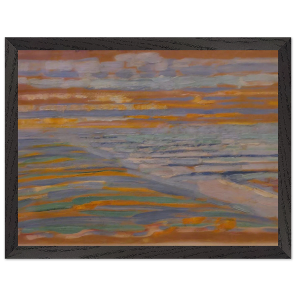 View from the Dunes with Beach and Piers by Piet Mondrian — Framed art print at Zephyeer