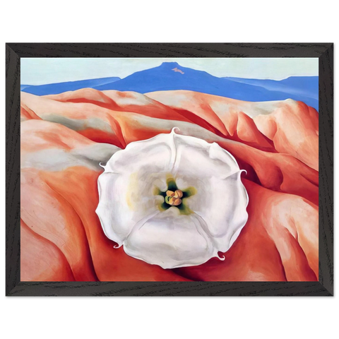 Red hills and white flower II by Georgia O'Keeffe — Framed art print at Zephyeer