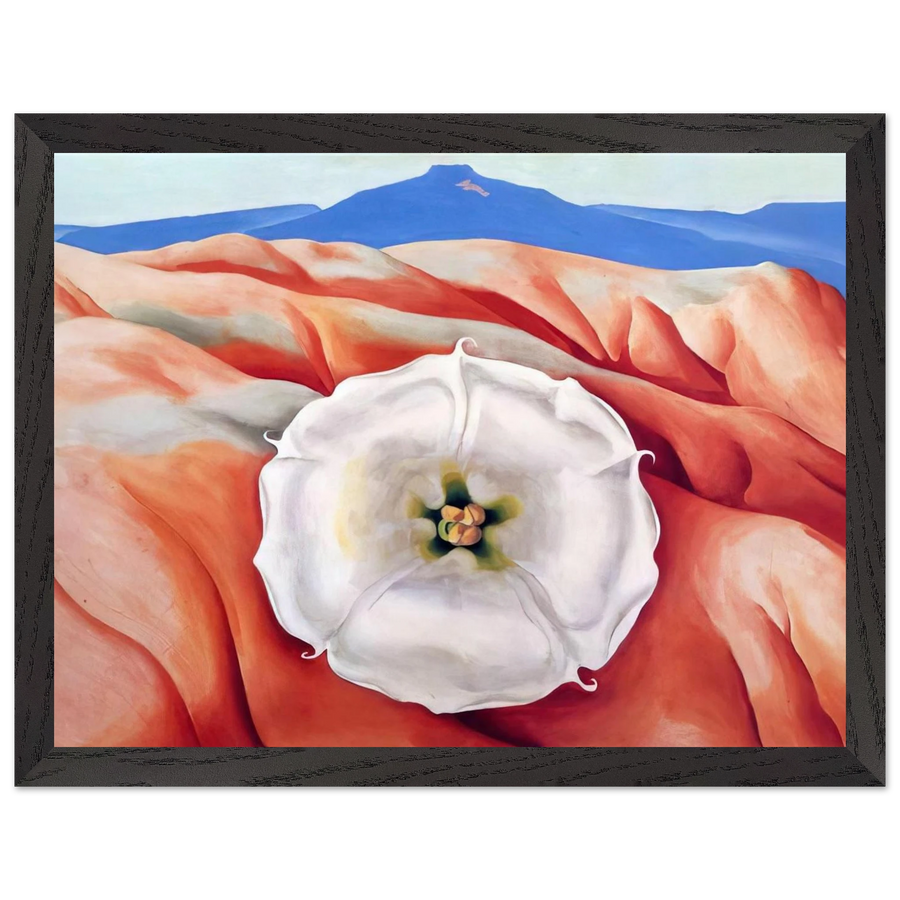 Red hills and white flower II by Georgia O'Keeffe — Framed art print at Zephyeer