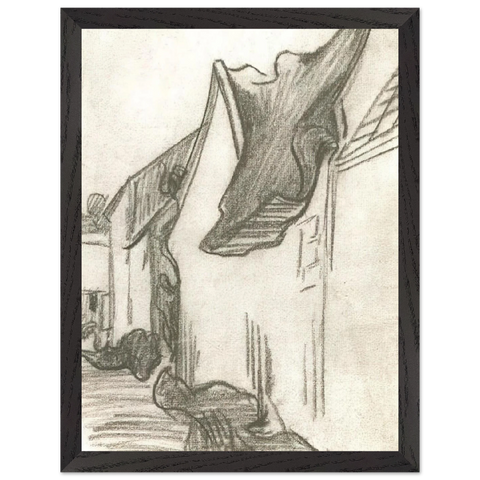 Village Street, Sketch by Vincent van Gogh — Framed art print at Zephyeer