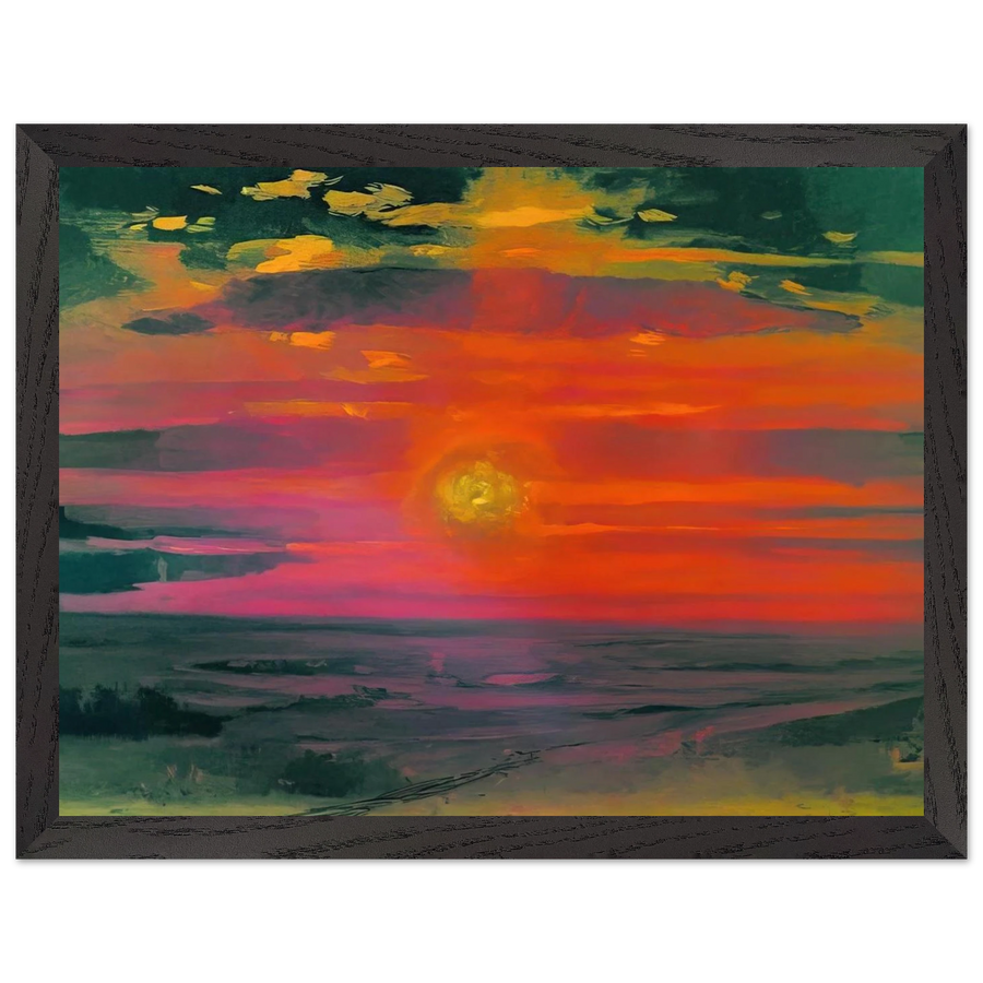 Sunset in the winter. A coast of the sea by Arkhyp Kuindzhi — Framed art print at Zephyeer