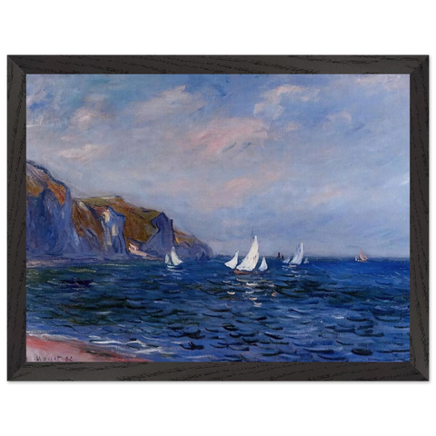 Cliffs and Sailboats at Pourville by Claude Monet — Framed art print at Zephyeer